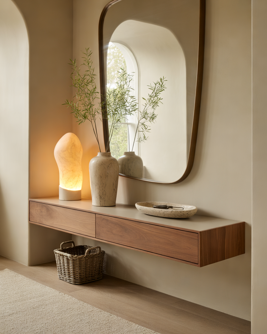 Design-a-Complete-Entry-Wall-With-a-Floating-Console-and-Layered-Decor