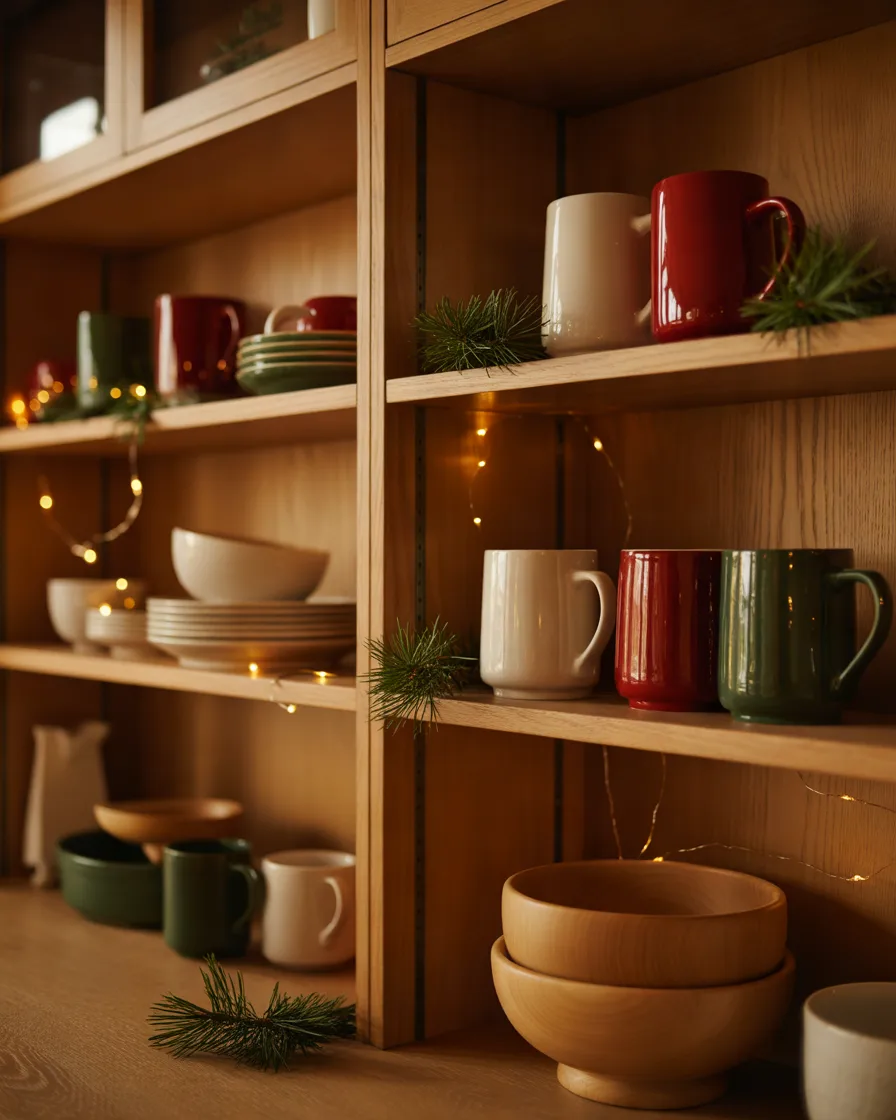 Display-Christmas-Mugs-on-Open-Shelving