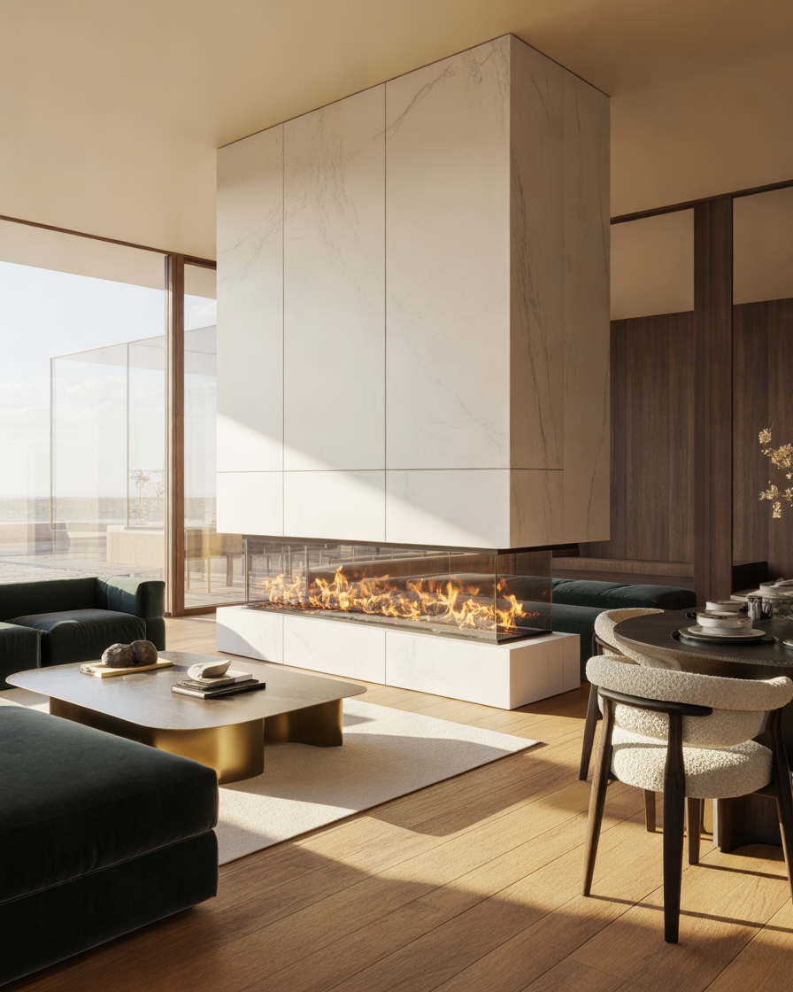 Double-Sided-Fireplace-for-an-Open-Contemporary-Living-Space