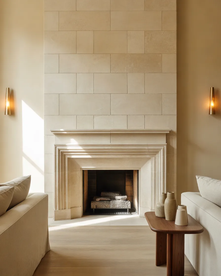 Elegant-Limestone-Fireplace-for-Timeless-Sophistication