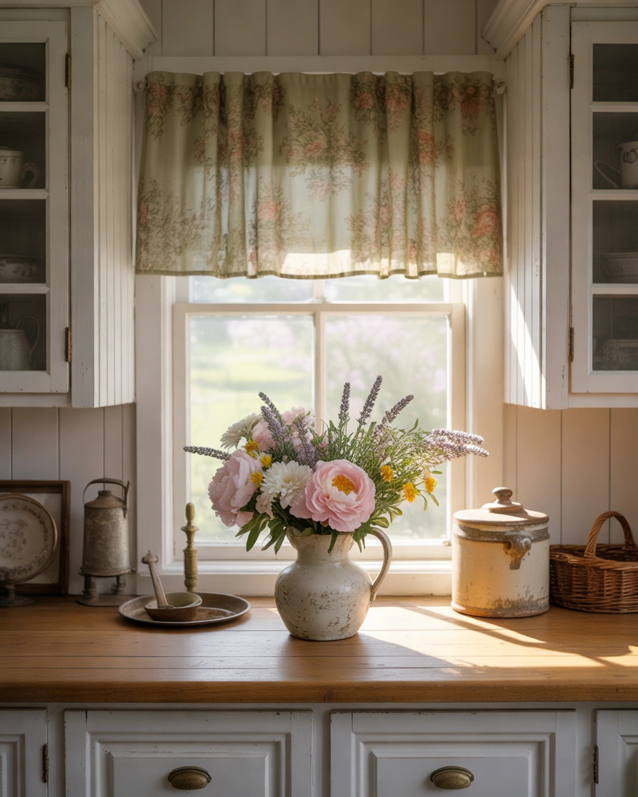 Floral Cottage Farmhouse Valance