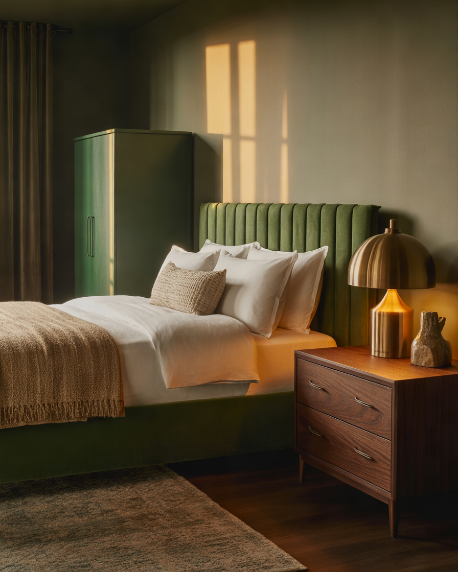 Forest-Green-and-Dark-Wood-Furniture