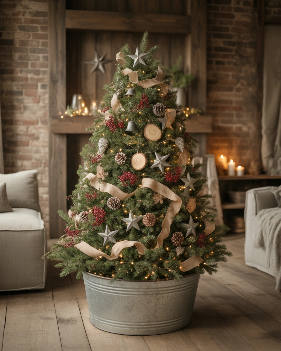 Galvanized Metal Farmhouse Christmas Tree