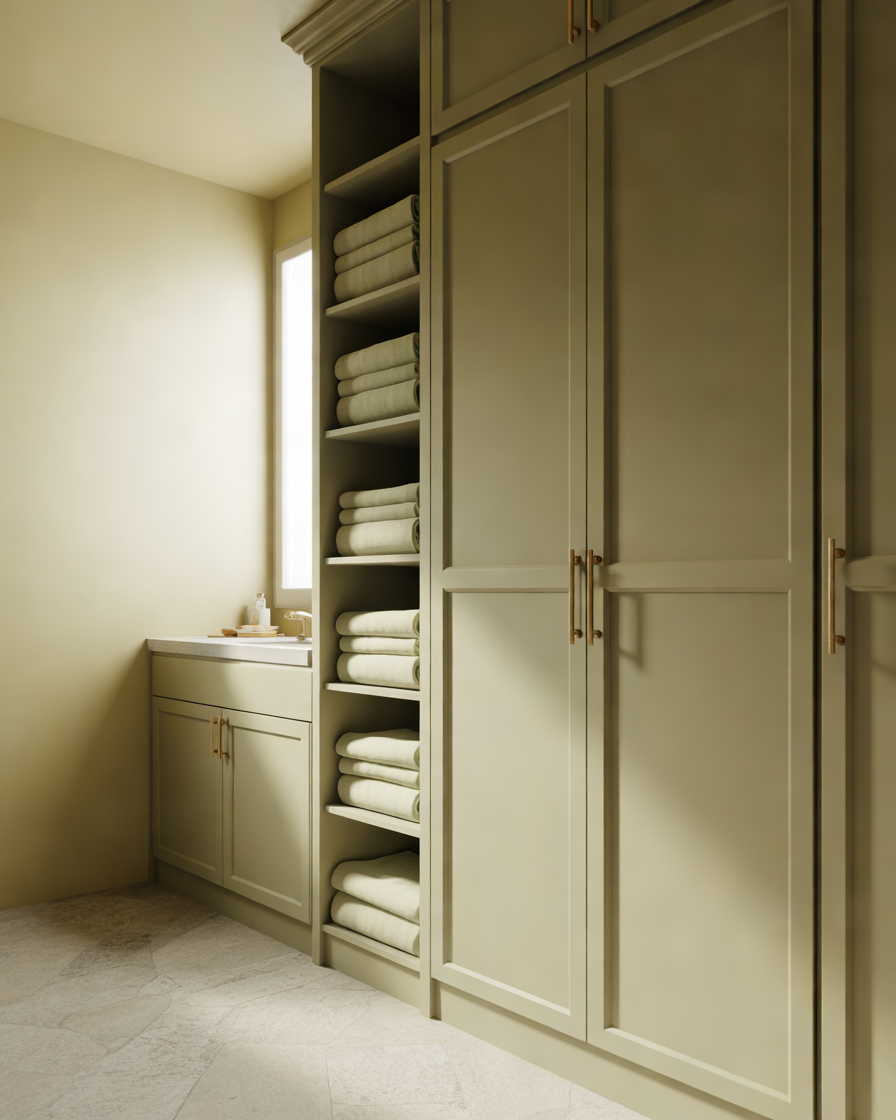 Green-Bathroom-Linen-Cabinets-for-Stylish-Extra-Storage