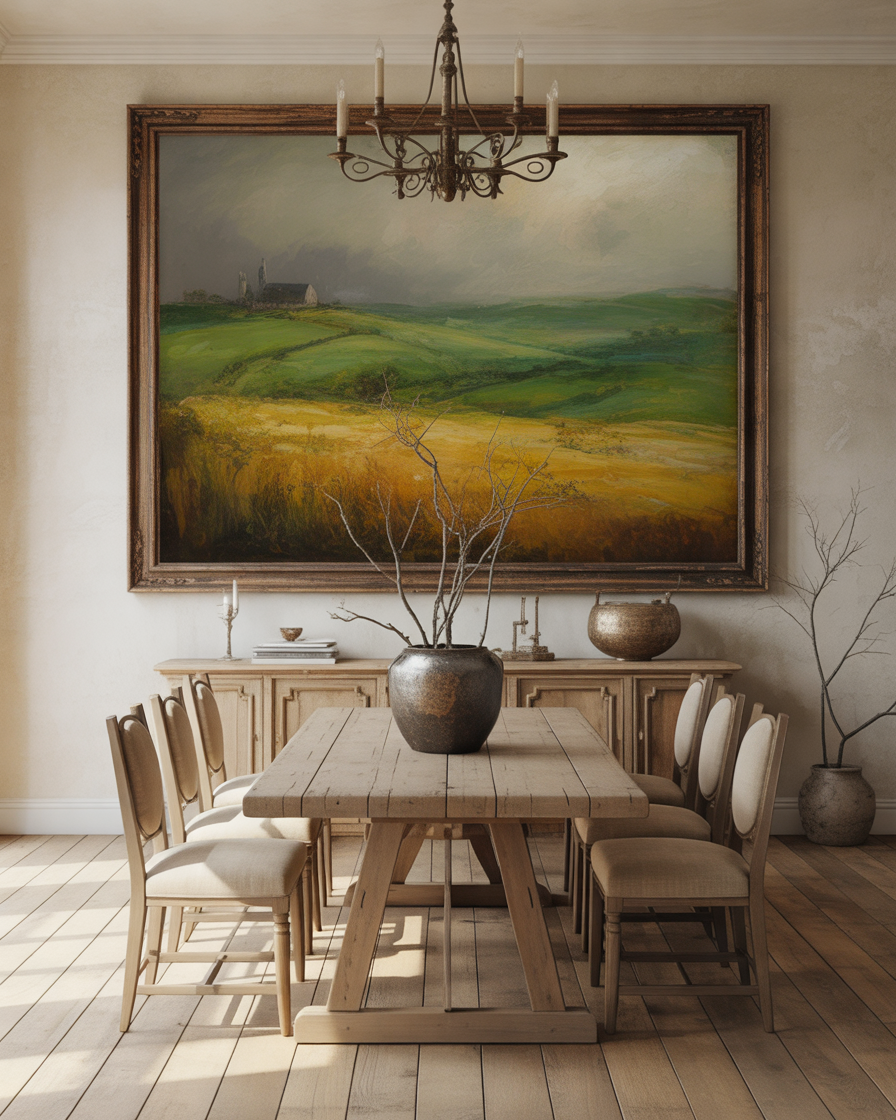 Hang-an-Oversized-Vintage-Landscape-Painting