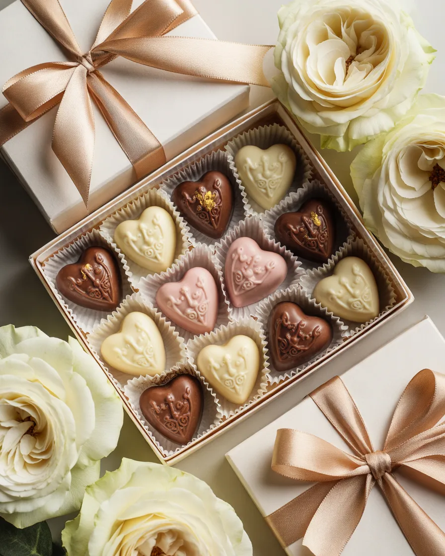 Heart-Shaped-Chocolates-for-a-Romantic-Wedding-Theme