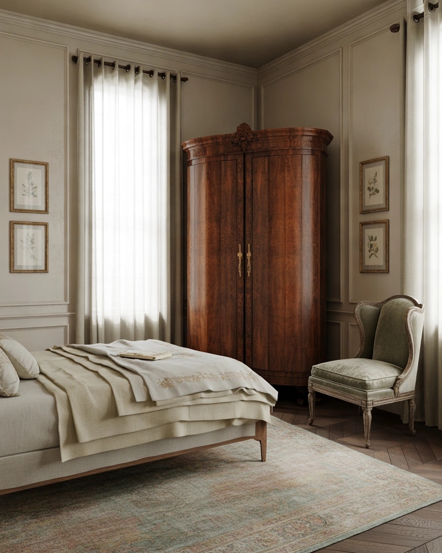 Incorporate an Antique Armoire or Wardrobe