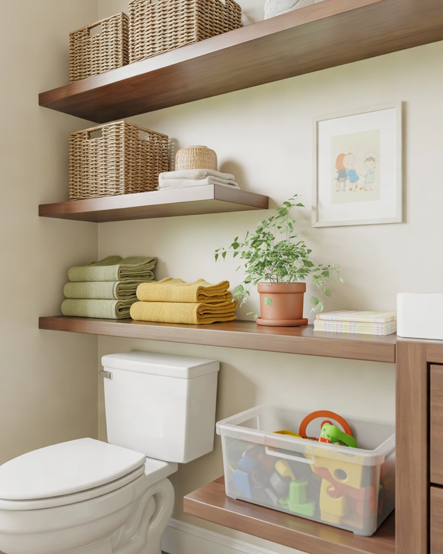 Install Easy to Reach Open Shelving