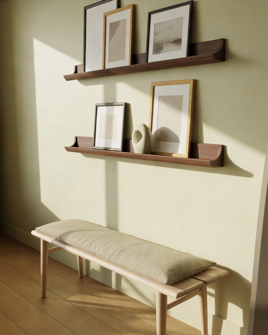Install-a-Narrow-Picture-Ledge-for-an-Easily-Changeable-Entry-Wall-Display