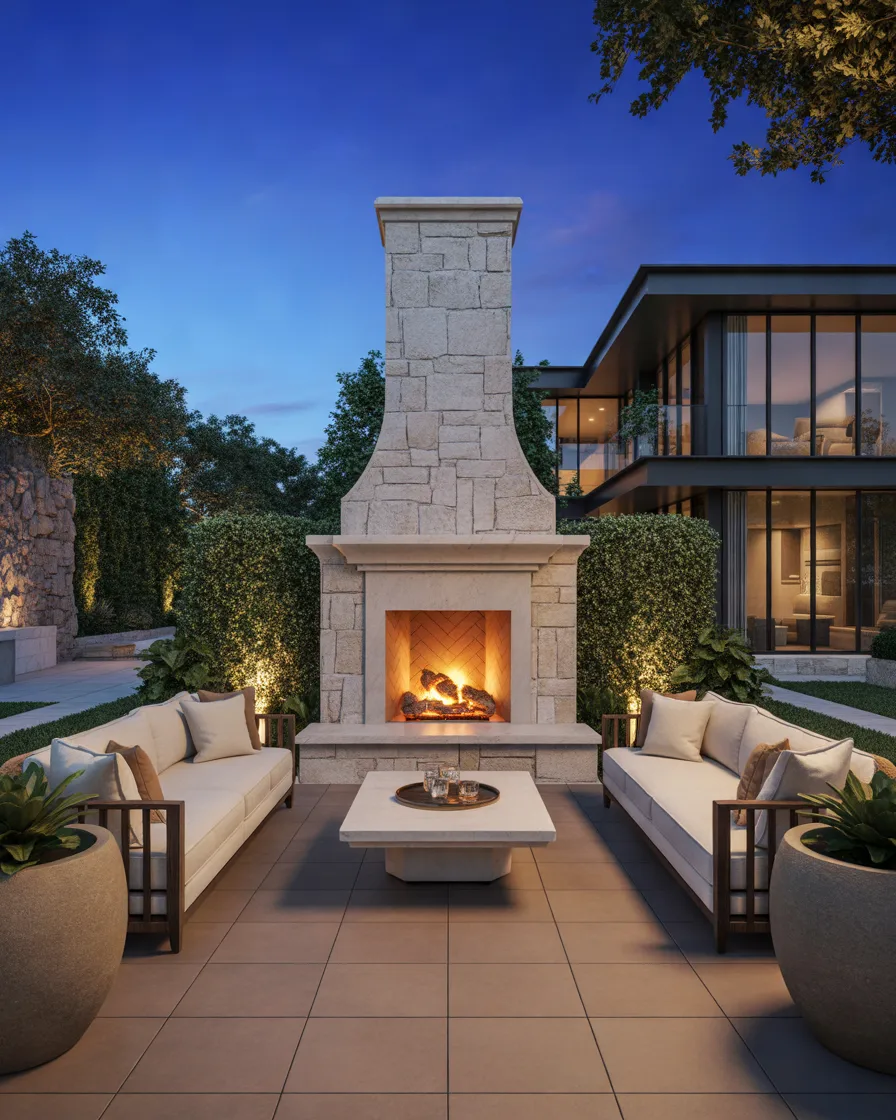Luxury-Outdoor-Fireplace-and-Lounge-Area