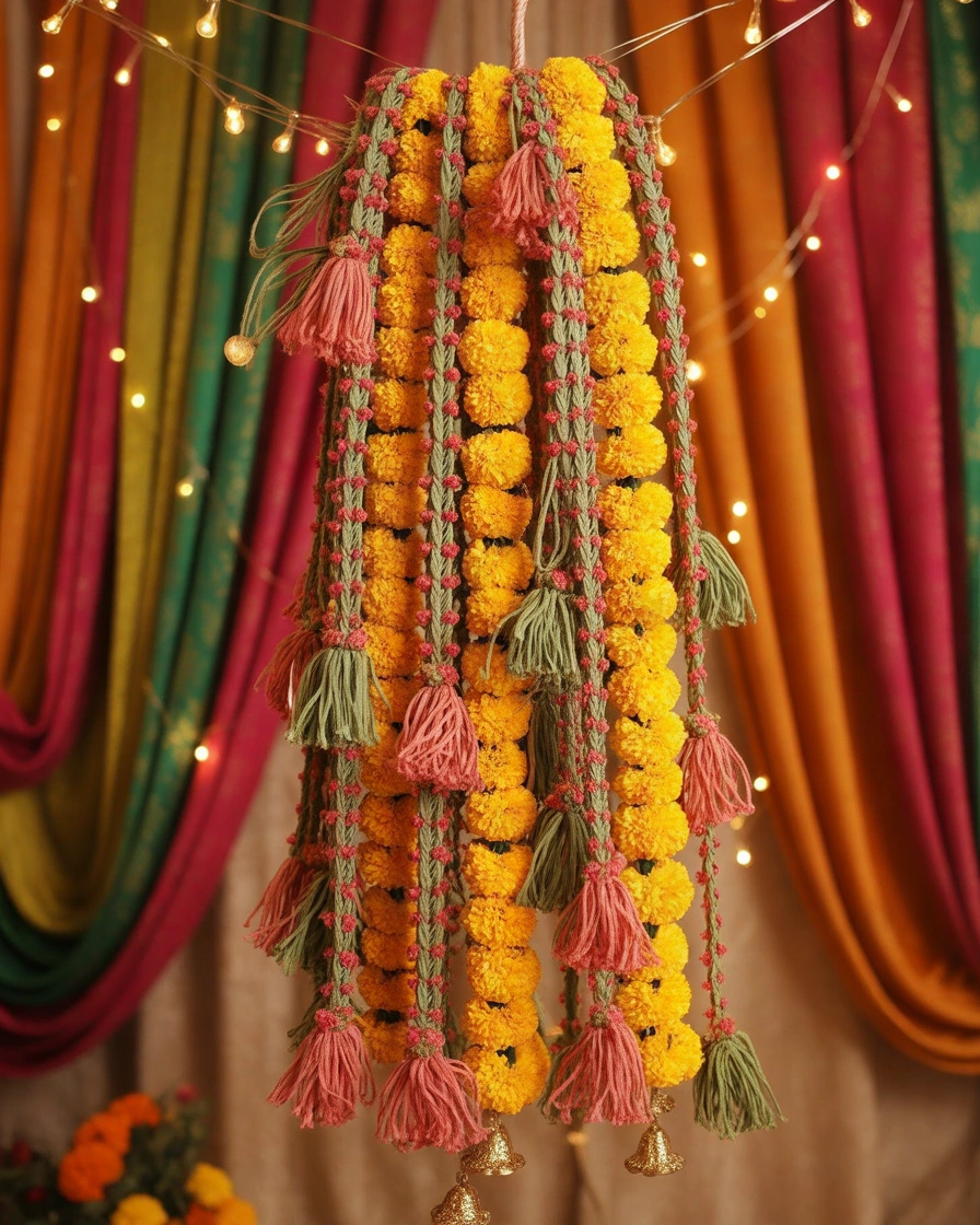 Make DIY Marigold Flower Garlands for Traditional Dholki Decor