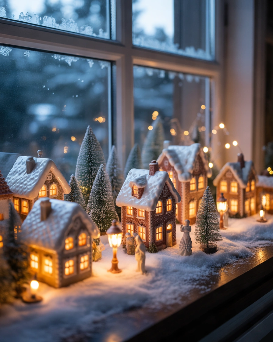 Make a Christmas Village on the Window Sill