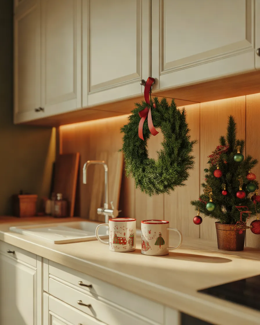 Make-a-Small-Christmas-Kitchen-Feel-Cozy-With-Simple-Accents