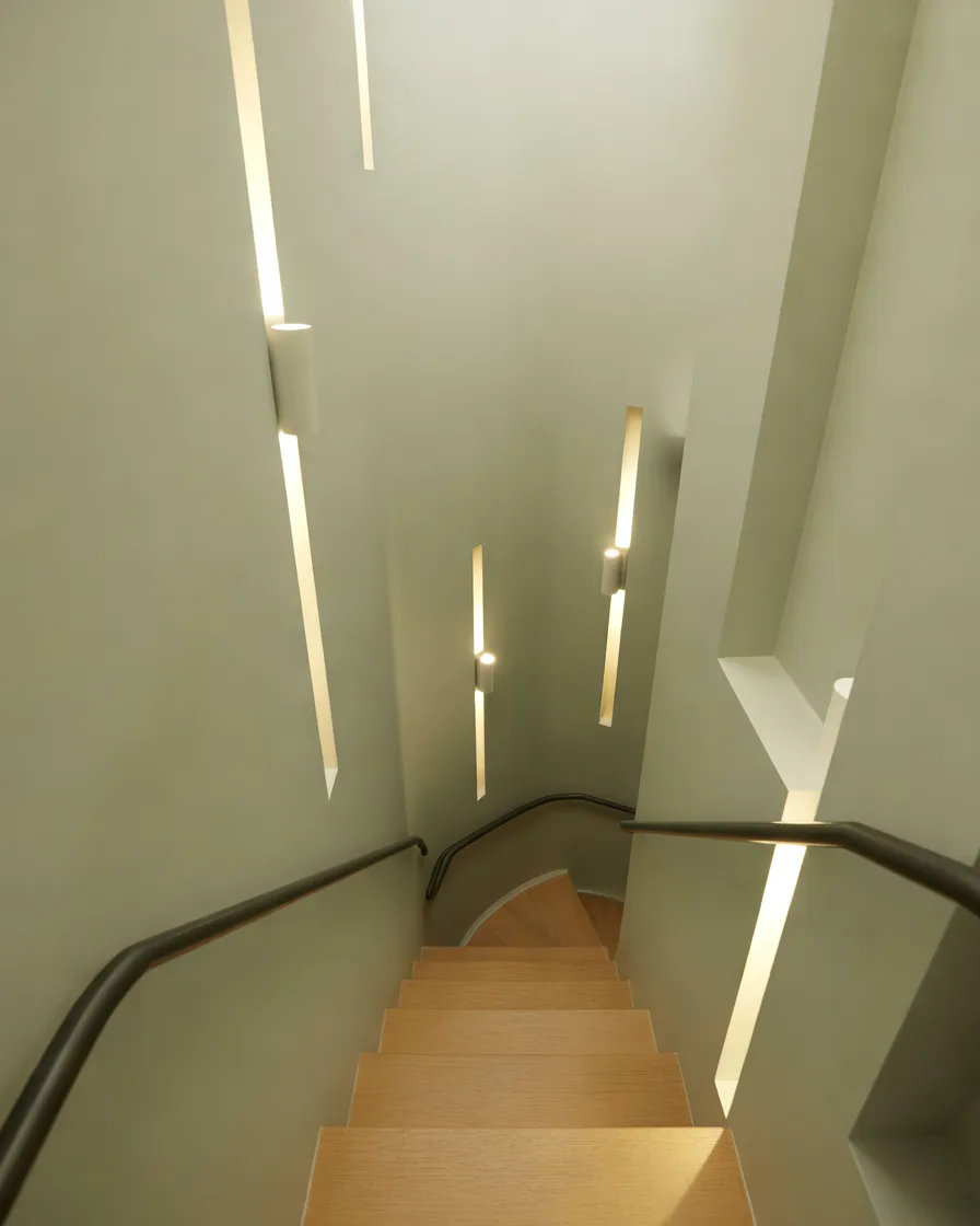Make-a-Small-Staircase-Feel-Larger-With-Vertical-Lighting