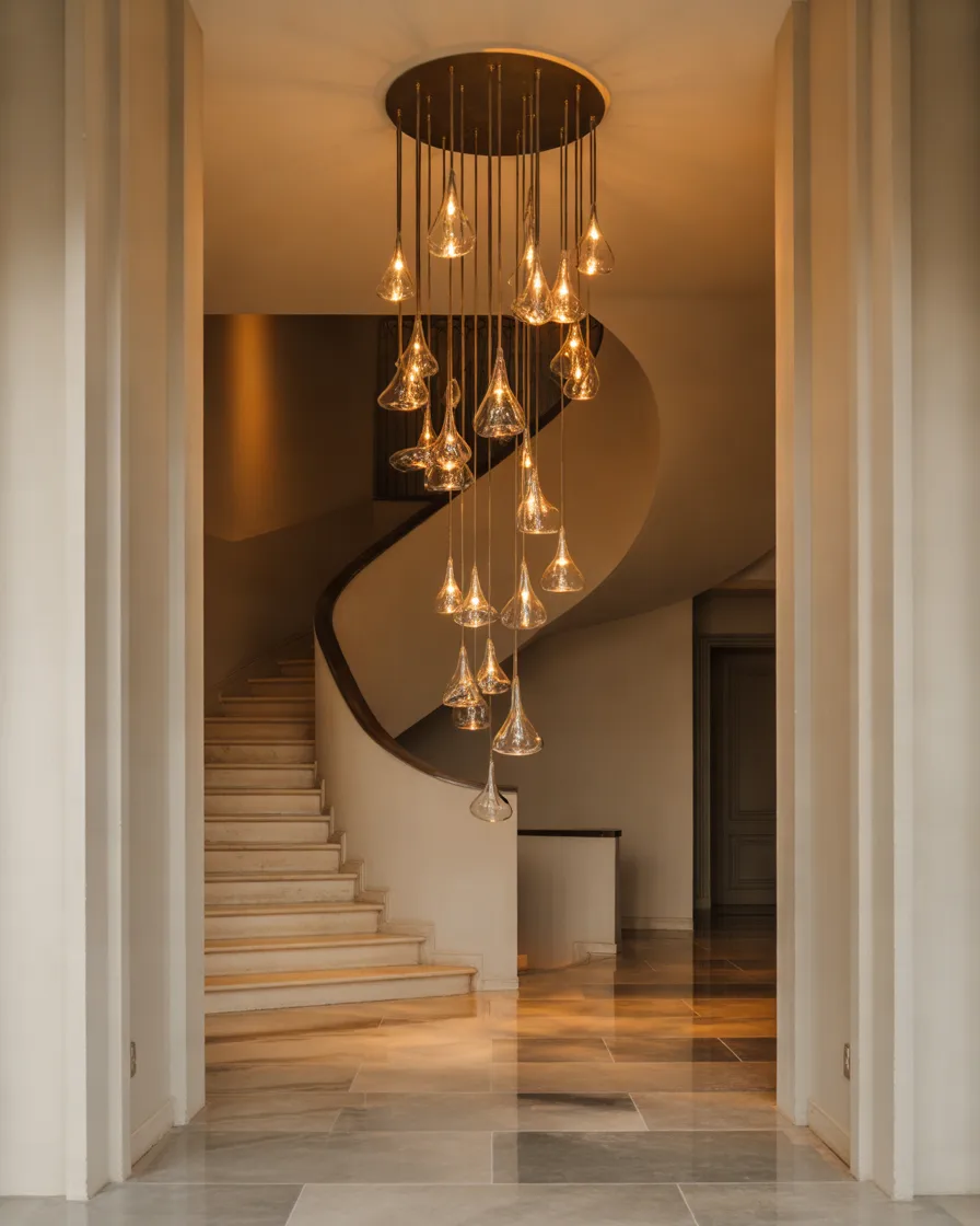 Make-a-Statement-With-a-Staircase-Pendant-Light