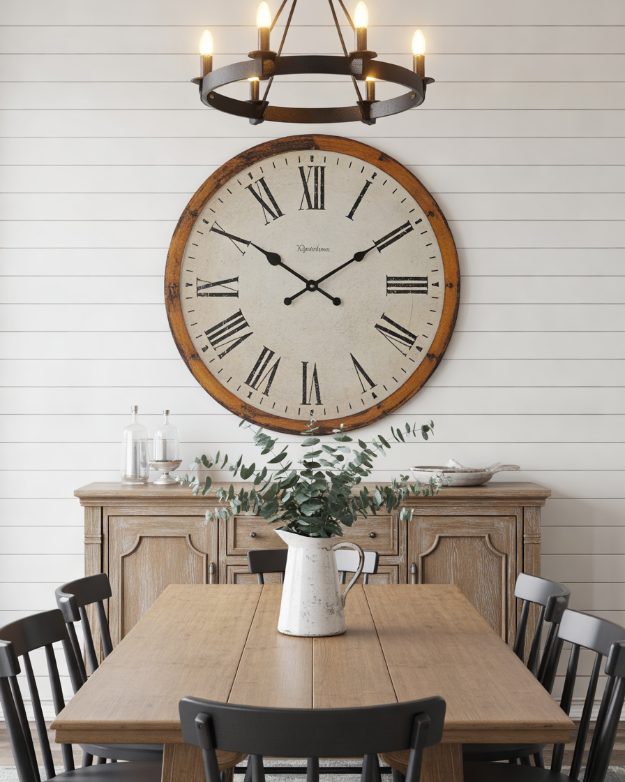Make-a-Statement-with-an-Oversized-Vintage-Farmhouse-Clock