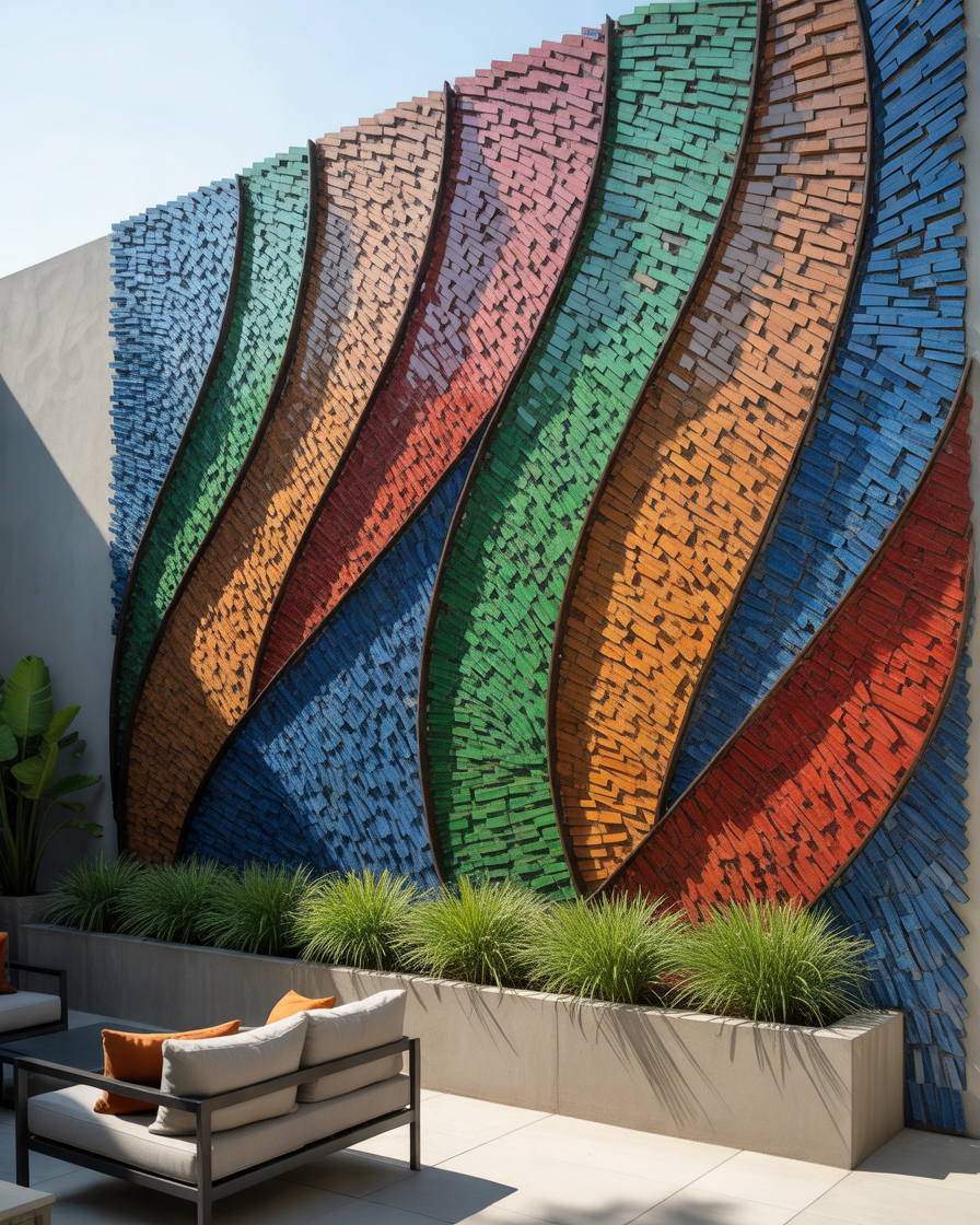 Metal-Mosaic-Wall-Art-for-a-Creative-Outdoor-Statement