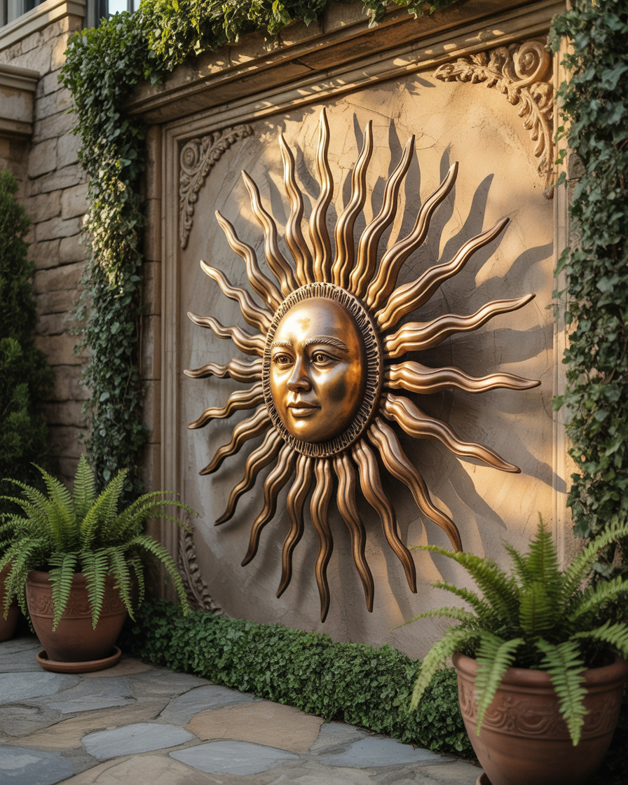 Metal-Sun-Wall-Decor-to-Add-Warmth-and-Energy-Outdoors