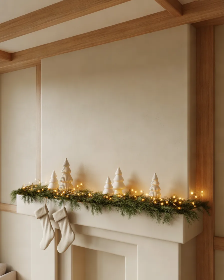 Minimalist-Christmas-Fireplace-With-Neutral-Decor