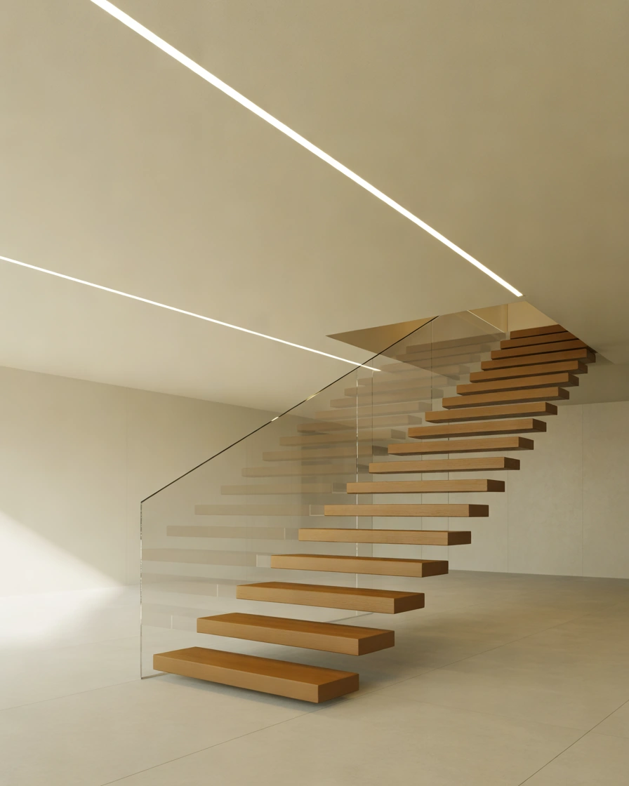 Minimalist Flat Ceiling With Linear Lighting