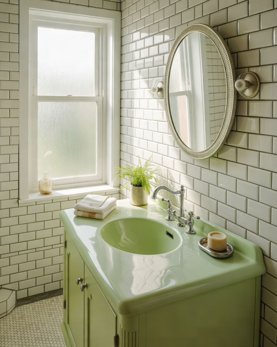 Mint-Green-Bathroom-Cabinets-for-a-Fresh-Vintage-Inspired-Bathroom