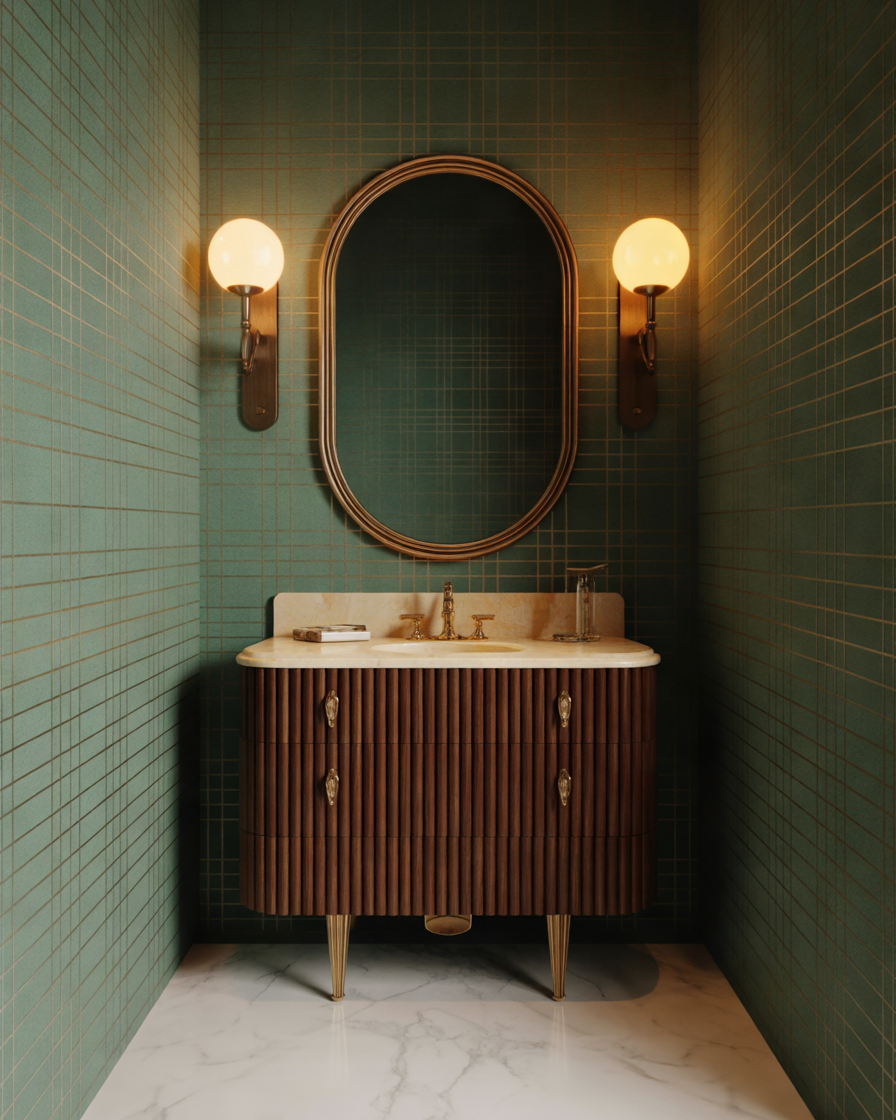 Mint-Green-Wallpaper-for-a-Small-Bathroom