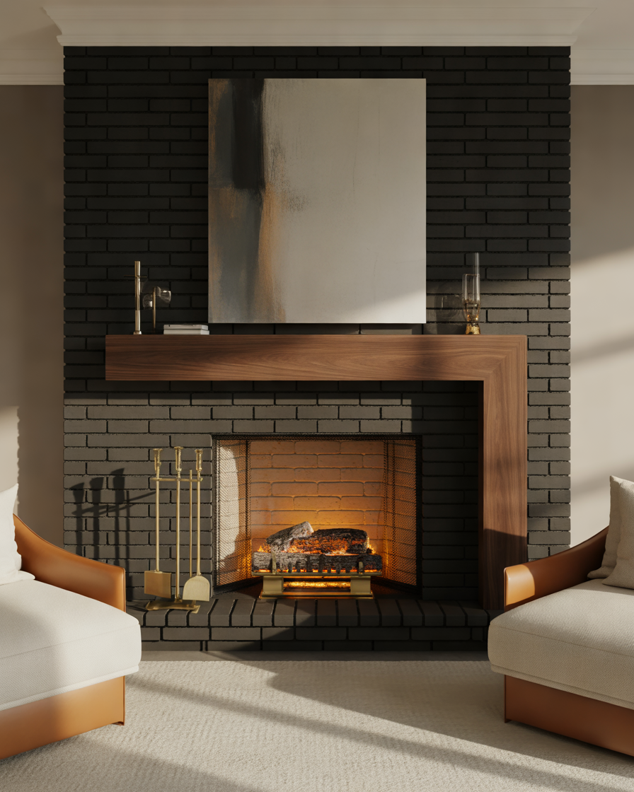 Modern-Black-Brick-Fireplace-for-a-Dramatic-Contemporary-Look