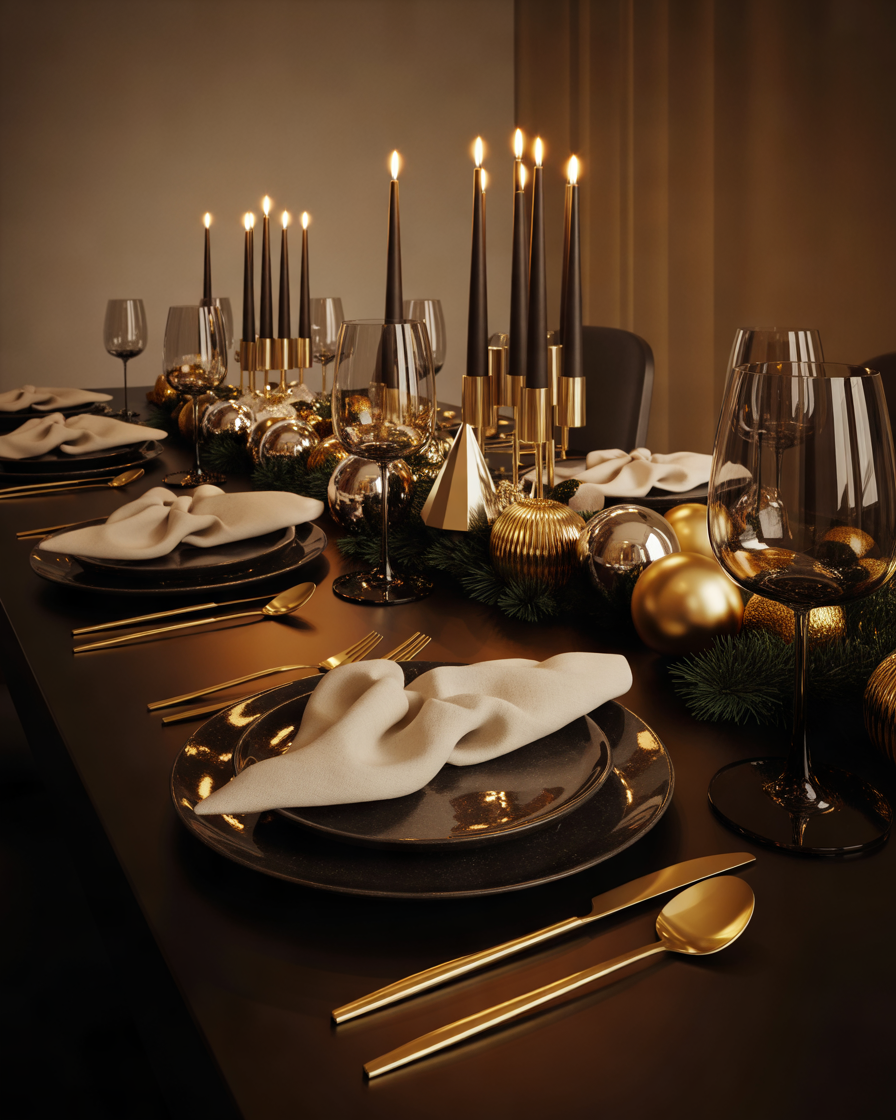 Modern-Black-and-Gold-Christmas-Table-Theme