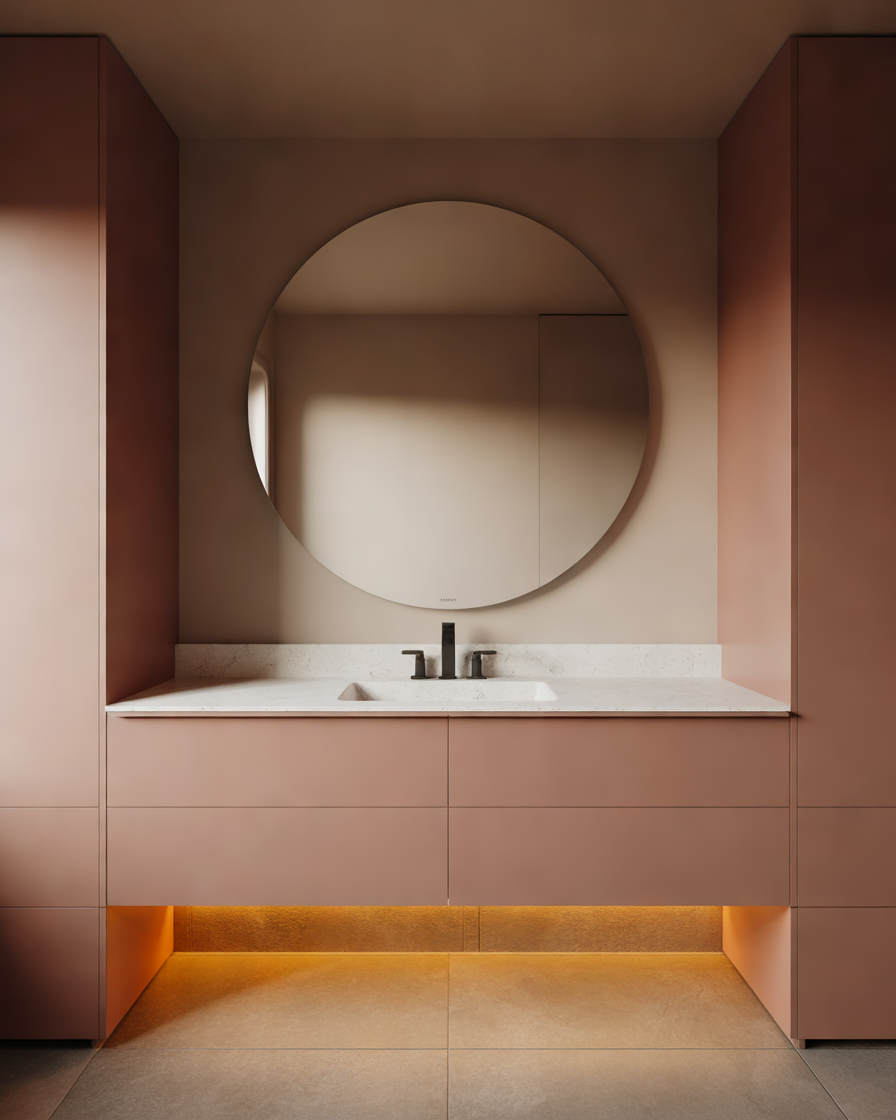 Modern-Matte-Pink-Floating-Bathroom-Vanity