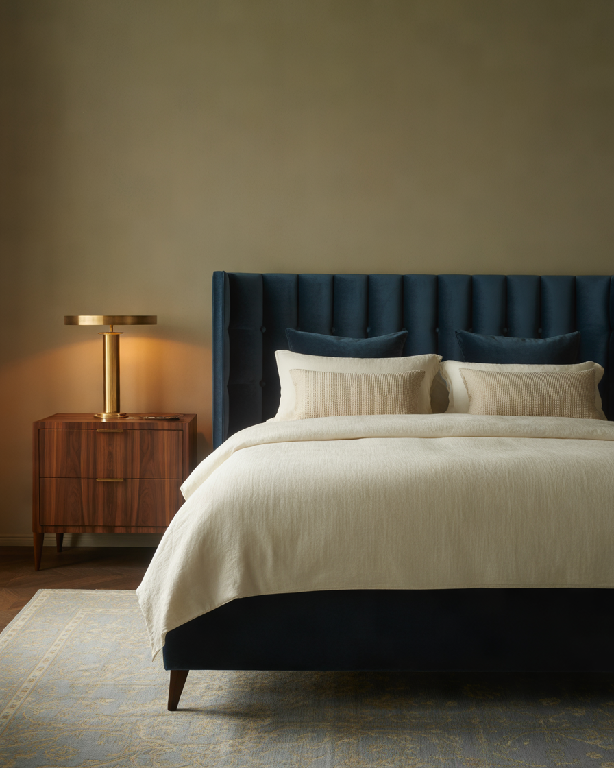 Navy-Blue-and-Walnut-Bedroom-Furniture