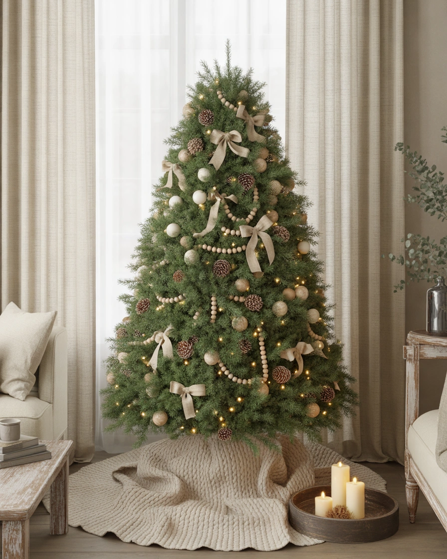Neutral Farmhouse Christmas Tree