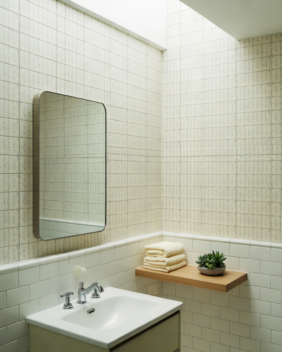 Olive-Green-Vintage-Bathroom-Wallpaper