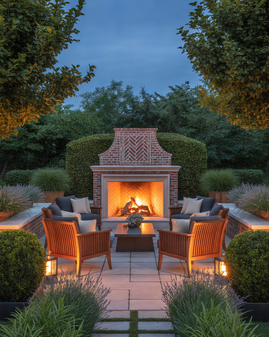 Outdoor-Brick-Fireplace-for-a-Beautiful-Backyard-Gathering-Space