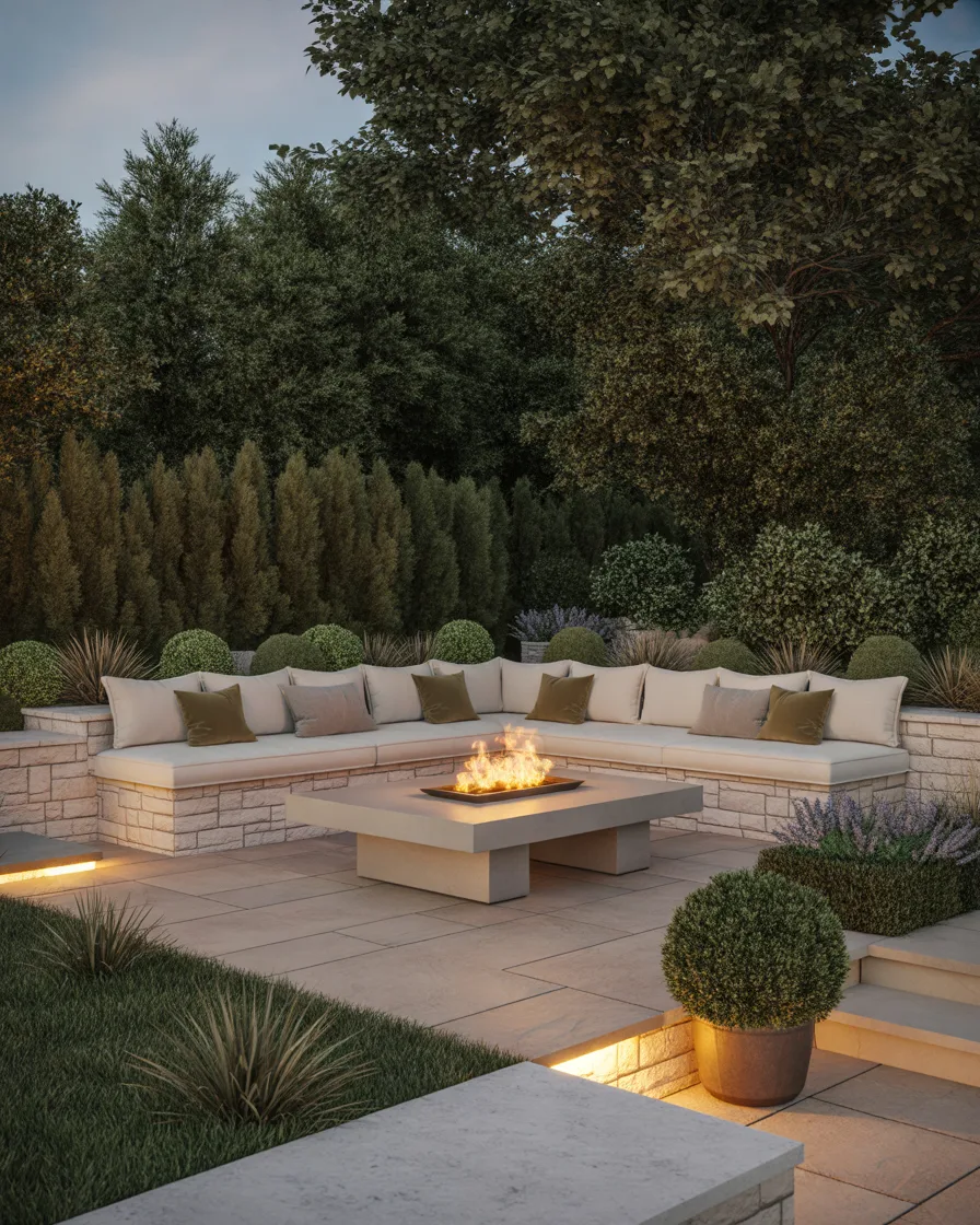 Outdoor-Fireplace-with-Built-In-Seating