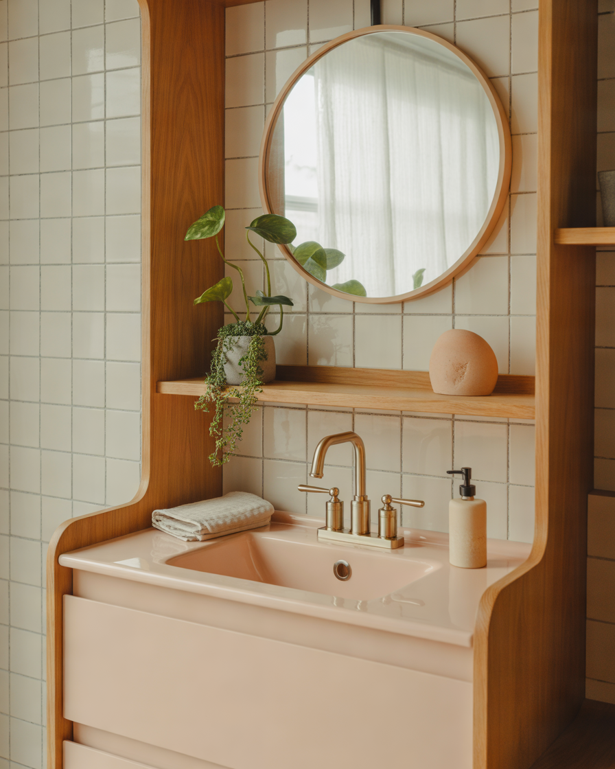 Pale-Pink-Bathroom-Vanity-With-Minimalist-Scandinavian-Style