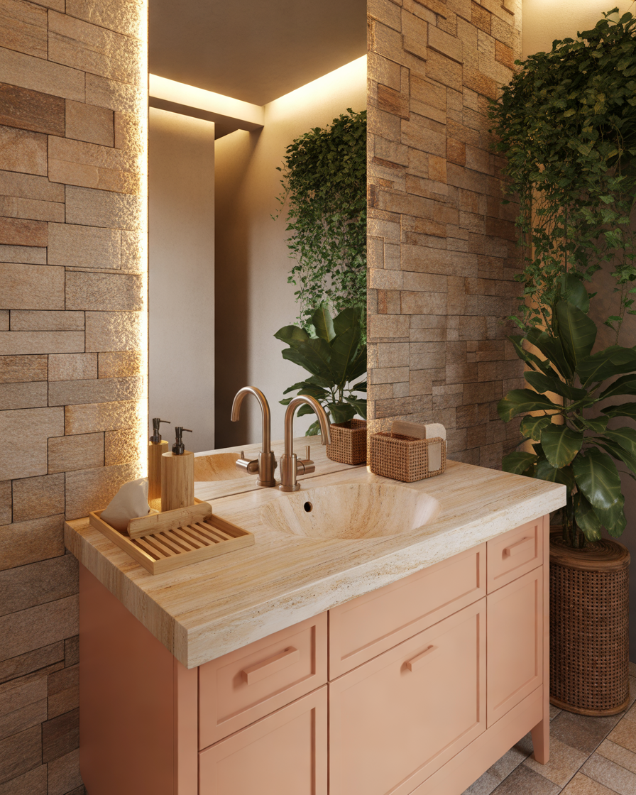 Pink-Vanity-With-Natural-Stone-and-Earthy-Details