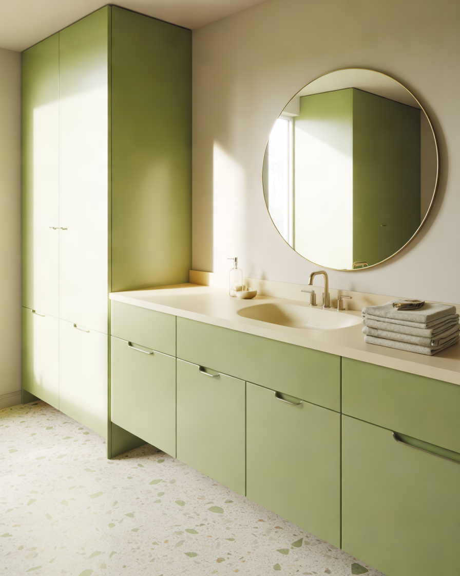 Pistachio-Green-Bathroom-Cabinets-for-a-Playful-Modern-Bathroom