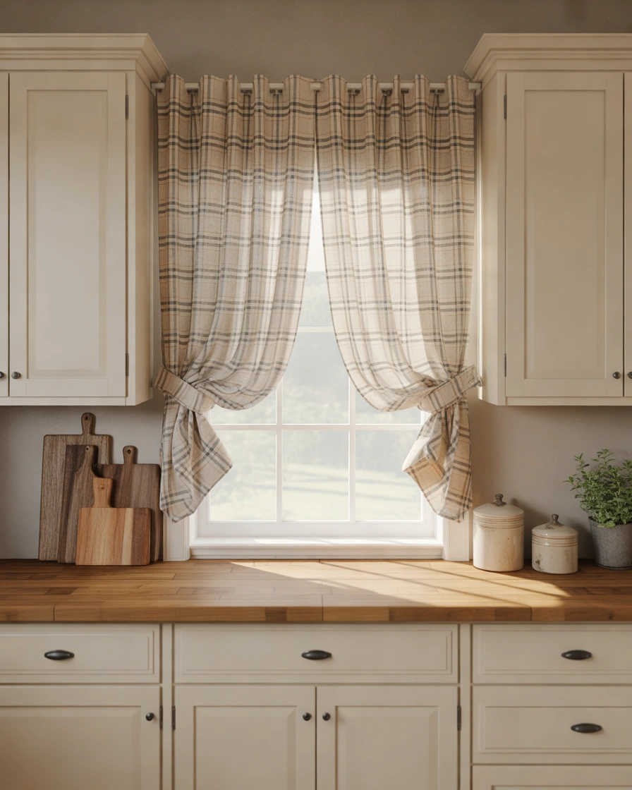 Plaid Farmhouse Valance