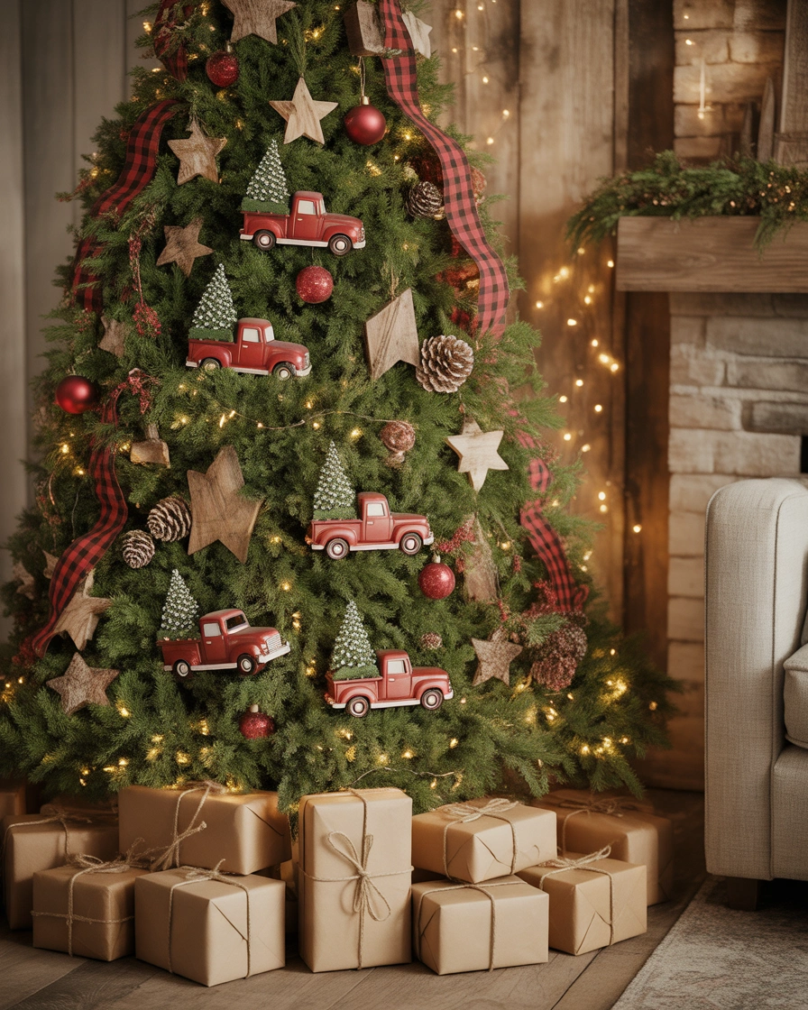 Red Truck Farmhouse Christmas Tree