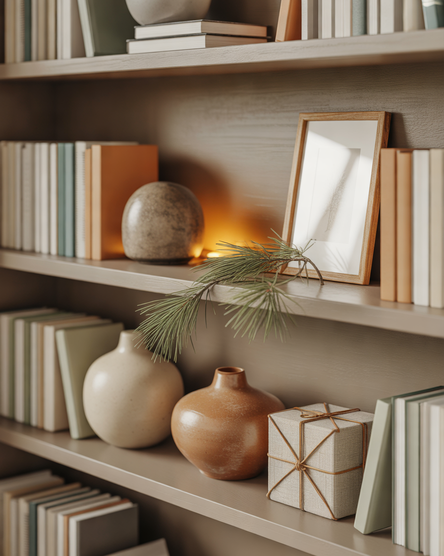 Restyle-Bookshelves-With-Quiet-Winter-Accents
