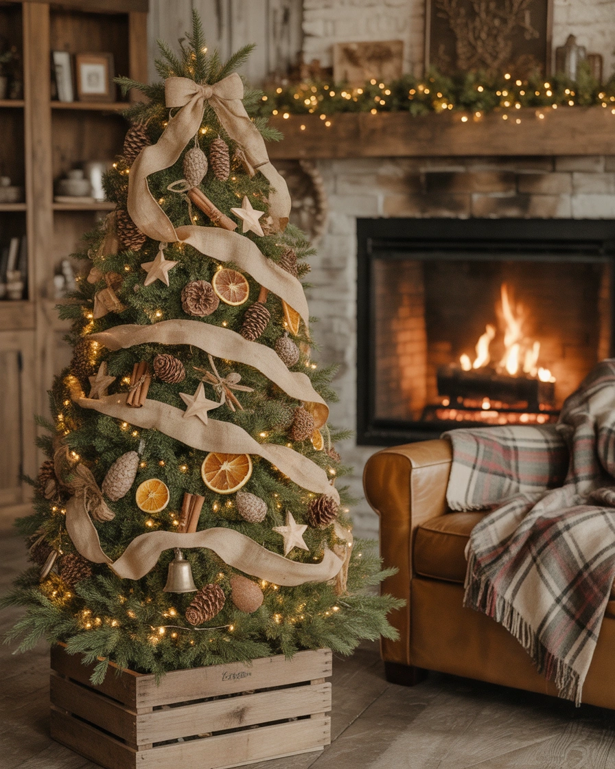 Rustic Burlap Christmas Tree