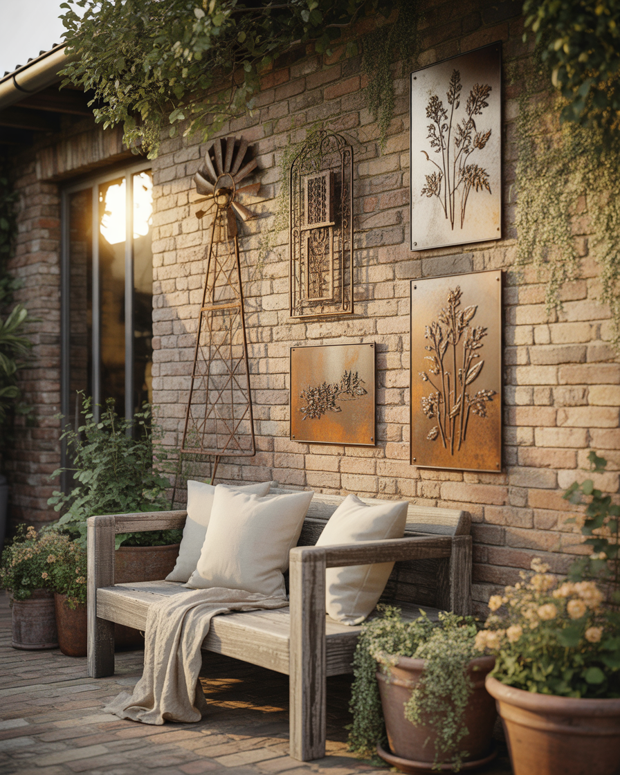 Rustic-Farmhouse-Metal-Wall-Decor-for-a-Cozy-Outdoor-Atmosphere