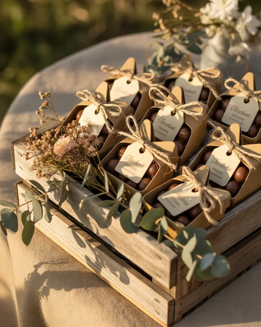 Rustic-Wedding-Chocolate-Favors-in-Kraft-Paper-Boxes