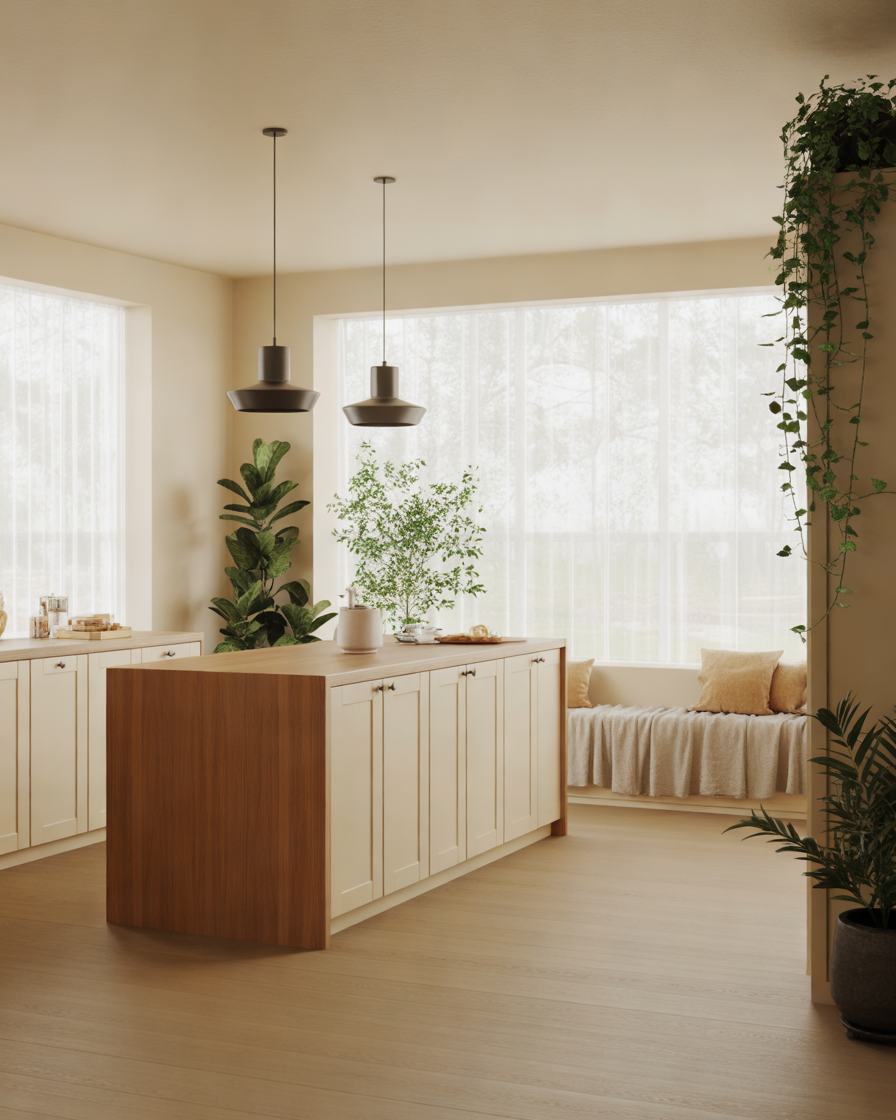 Scandinavian-Open-Kitchen-Design-With-Natural-Wood-Island-Elements