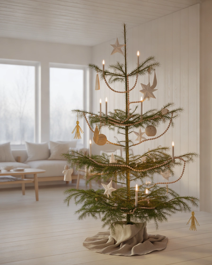 Simple Scandinavian Farmhouse Christmas Tree