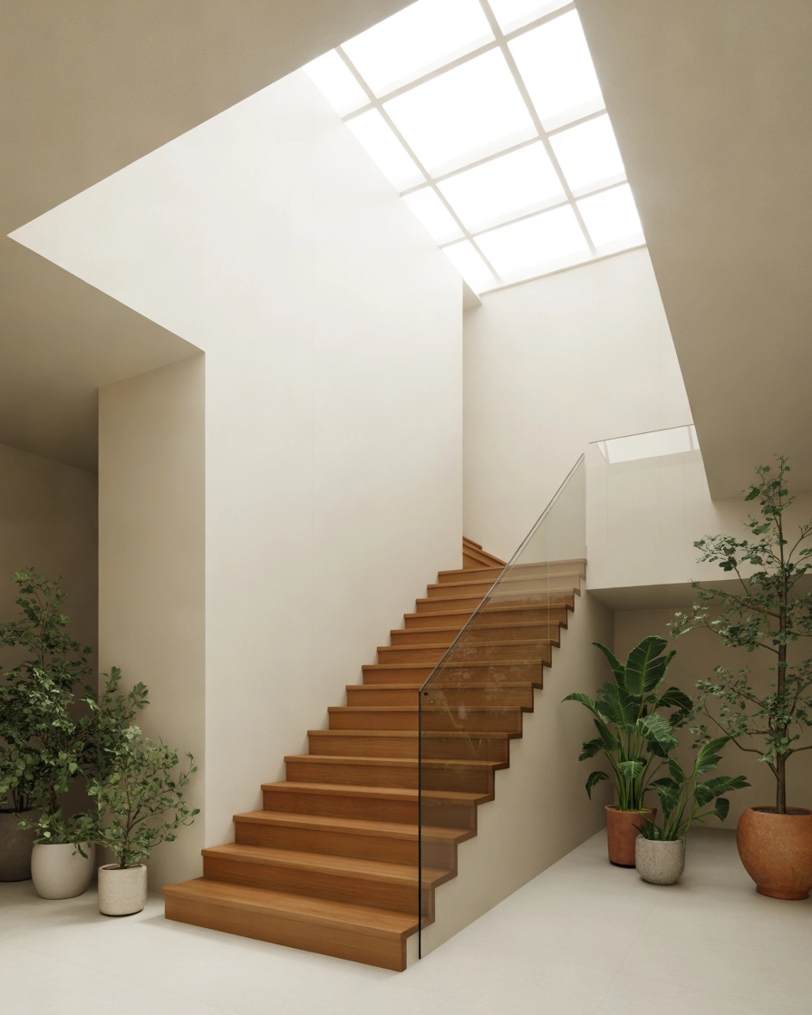 Skylight Stairs Ceiling Design