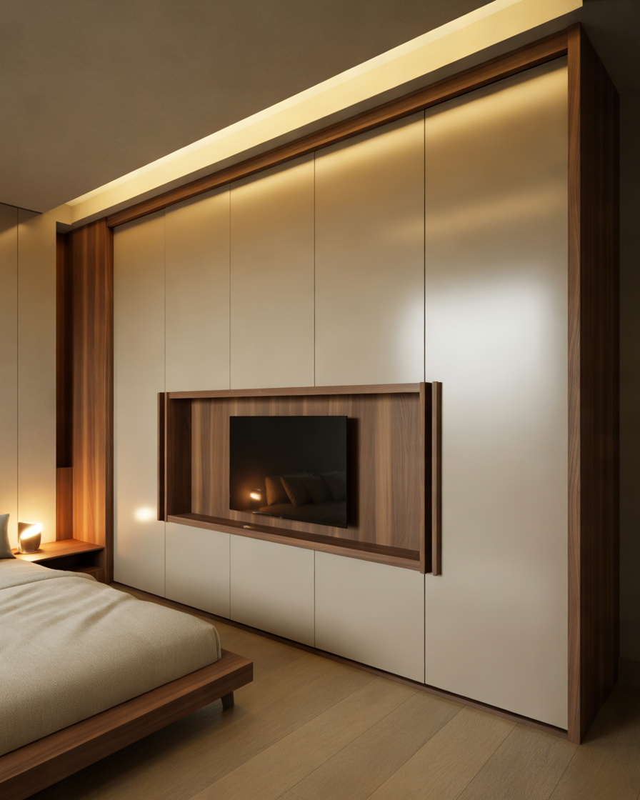 Sliding-Door-Wardrobe-With-Hidden-TV-Screen