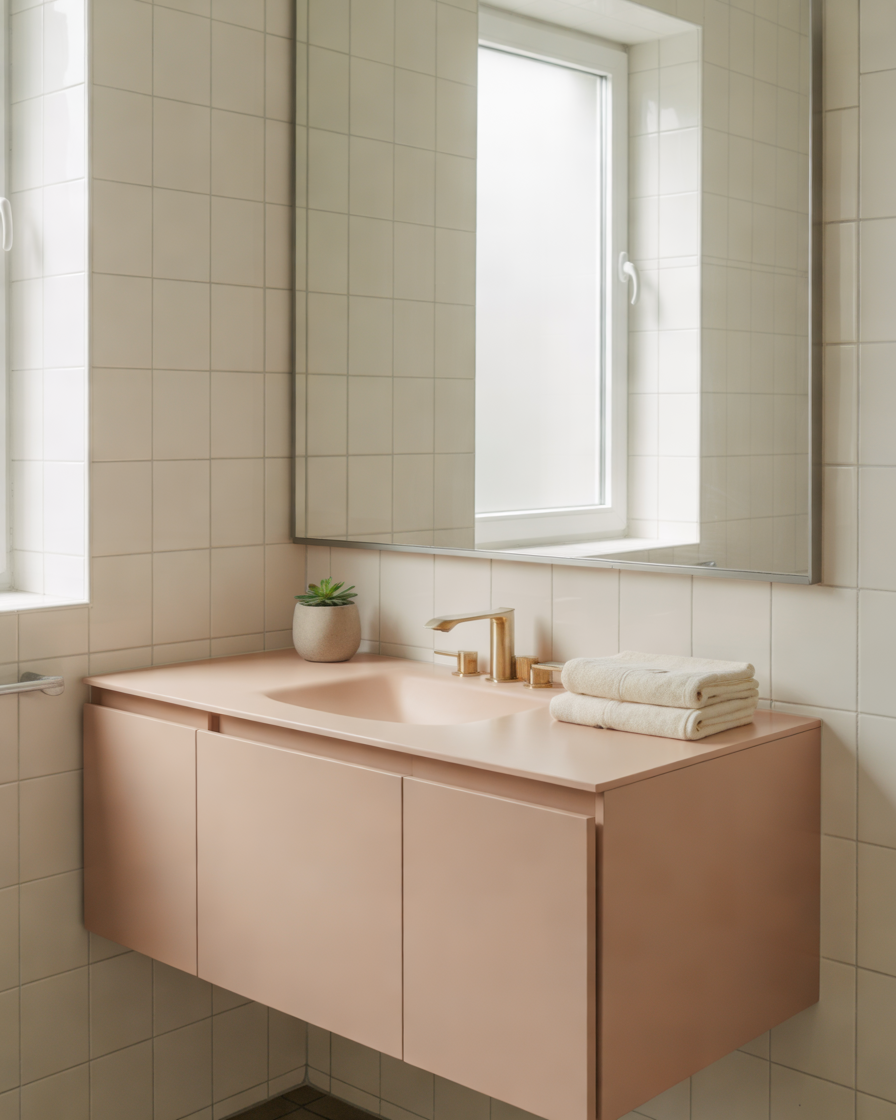 Small-Pink-Bathroom-Vanity-for-Compact-Spaces