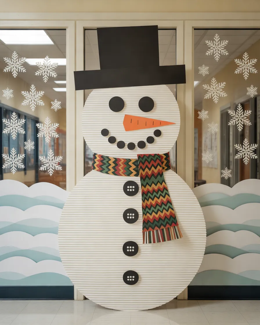 Snowman-Classroom-Door-With-a-Winter-Wonderland-Theme