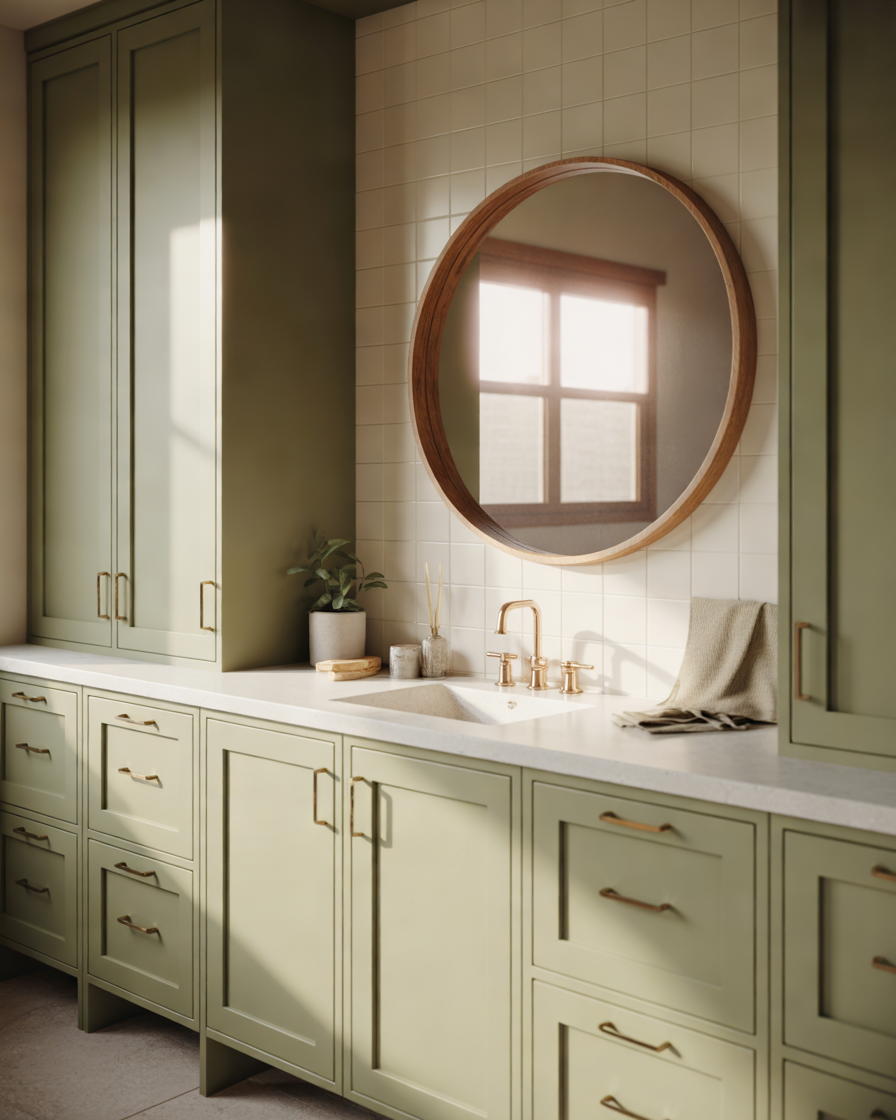 Soft-Sage-Green-Bathroom-Cabinets-for-a-Calm-and-Relaxing-Look